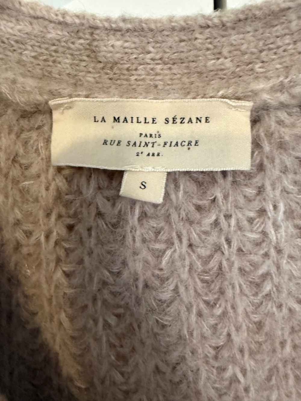 Sezane Basile Cardigan Light Beige Size Small Alpaca Wool Polyamide - Picture 6 of 7